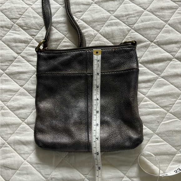 Fossil distressed silver brown crossbody bag Used - Picture 6 of 7